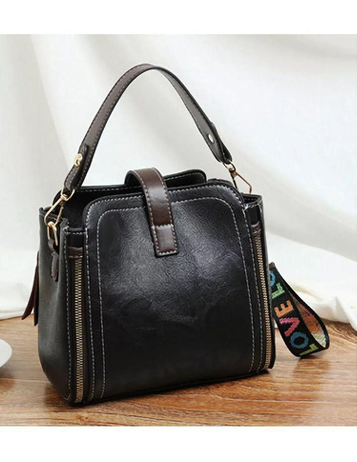 Bolsa Crossbody de Cuero para Mujer Negro - Image 1