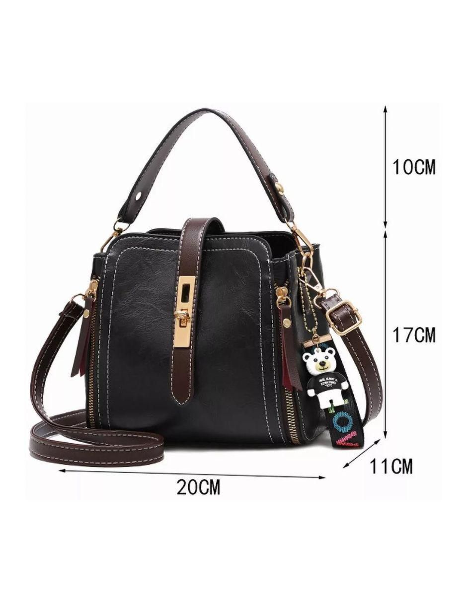 Bolsa Crossbody de Cuero para Mujer Negro - Image 4