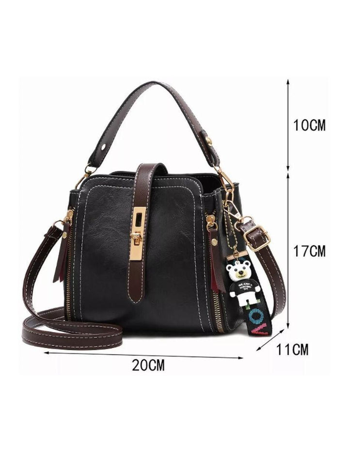 Bolsa Crossbody de Cuero para Mujer Negro - Image 4