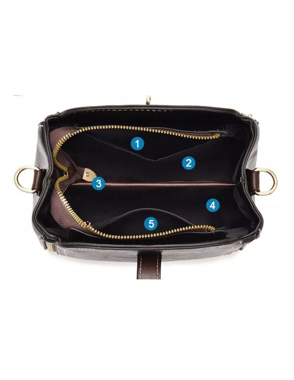 Bolsa Crossbody de Cuero para Mujer Negro - Image 3