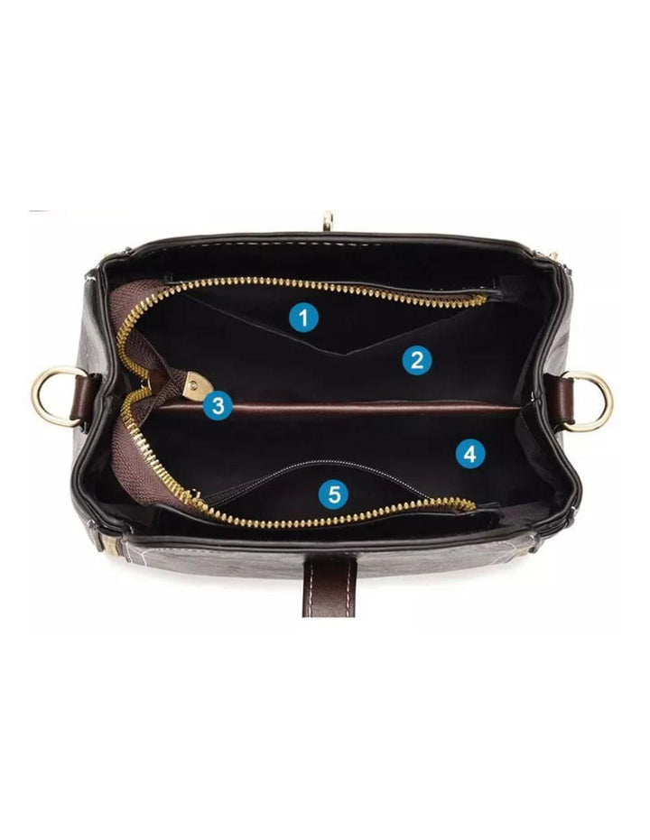 Bolsa Crossbody de Cuero para Mujer Negro - Image 3