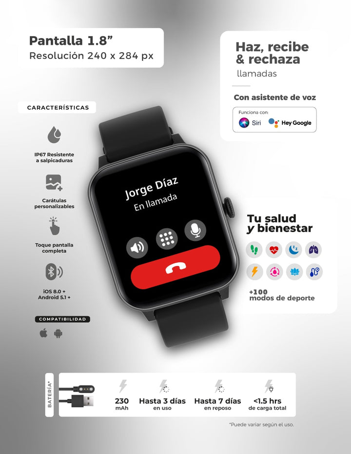 Smartwatch Binden con Audífonos Deportes - Image 2