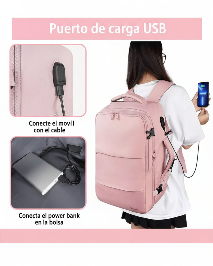 Mochila de Viaje con Cargador USB Impermeable - Image 2