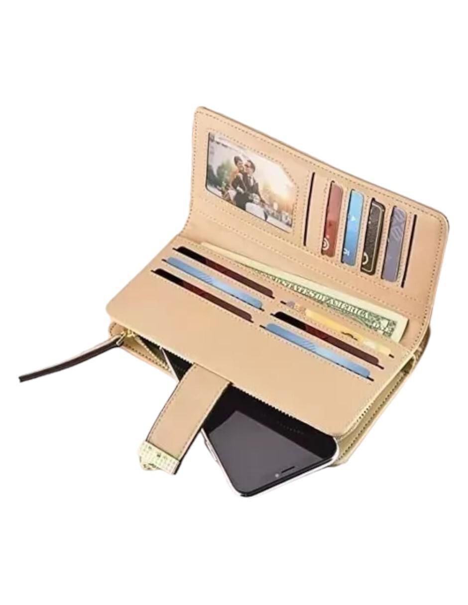 Monedero de Cuero Sintético Rosa para Mujer - Image 5