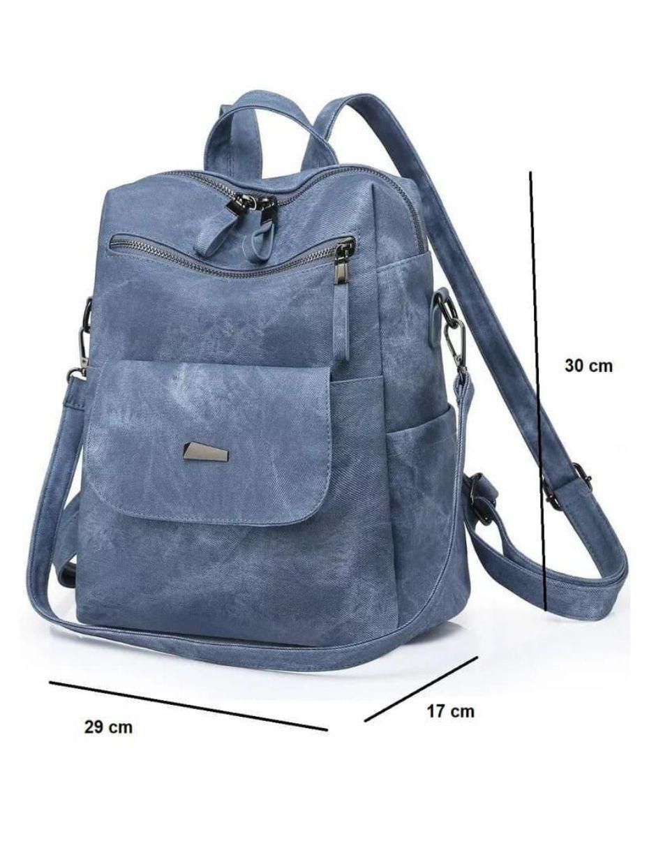 Mochila de Cuero Mujer Adolescente Capacidad - Image 3
