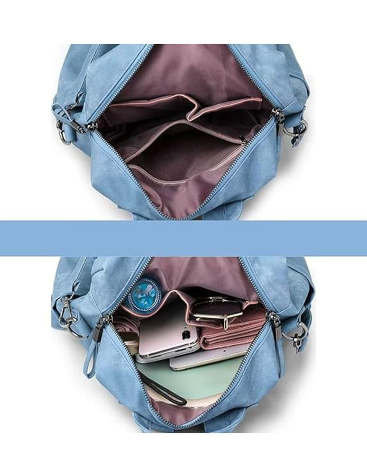 Mochila de Cuero Mujer Adolescente Capacidad - Image 2