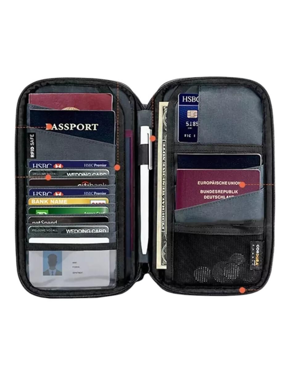 Cartera Nylon Negro Unisex 12cm - Image 4