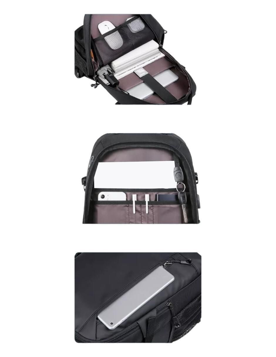 Mochila Escolar Impermeable Negro Laptop 15.6" - Image 3