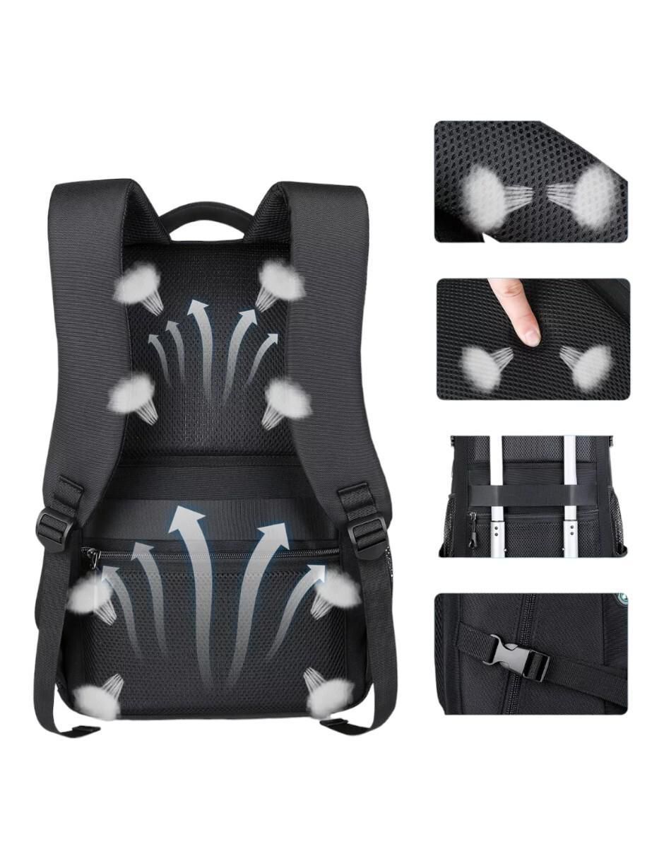 Mochila Escolar Impermeable Negro Laptop 15.6" - Image 4