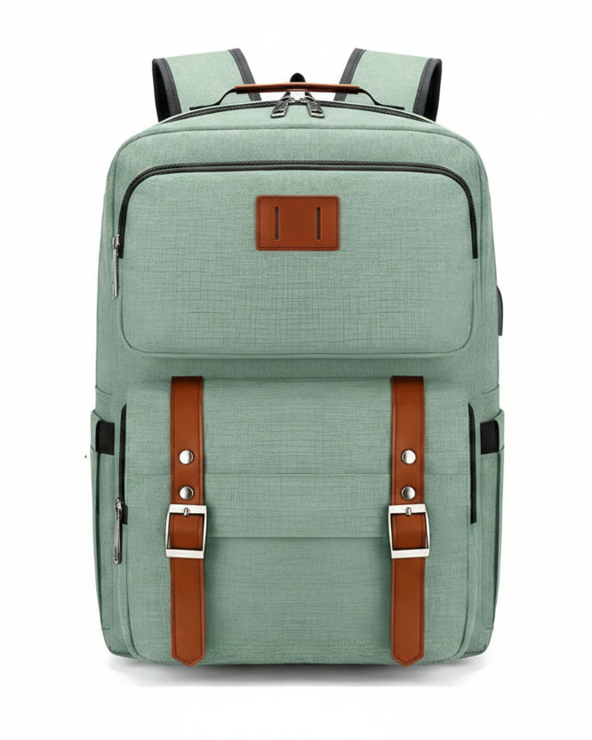 Mochila Escolar Verde 7 Bolsillos - Image 1