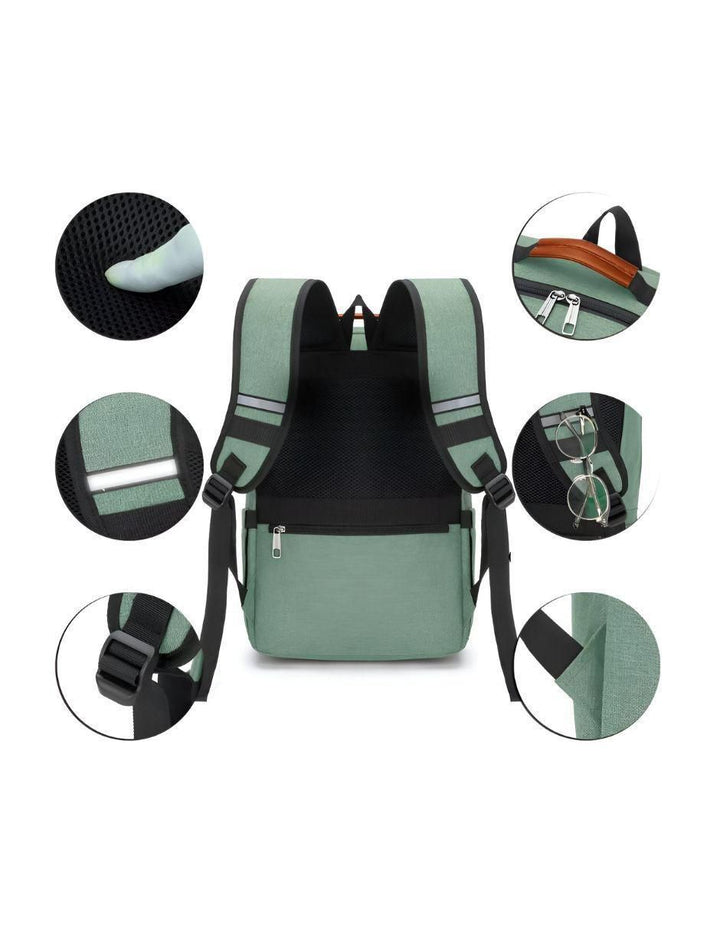 Mochila Escolar Verde 7 Bolsillos - Image 4