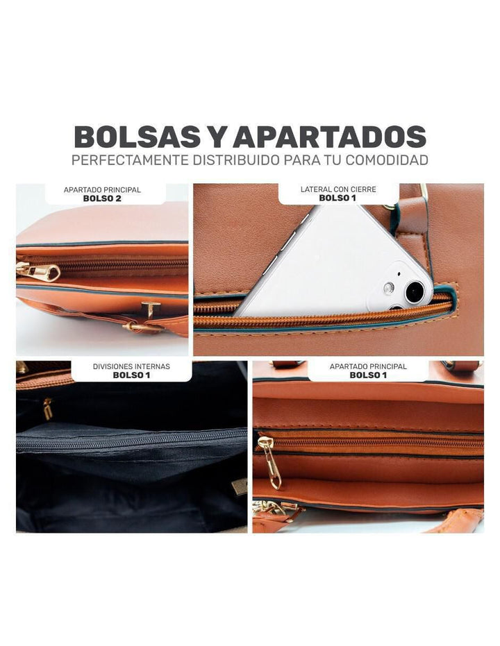 Set 2 Bolsas Tote Cuero Sintético Mujer - Image 1