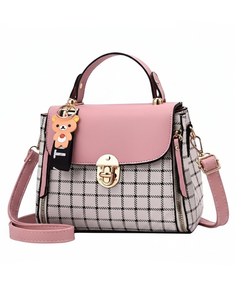 Bolsa Crossbody de Cuero Rosa para Mujer - Image 1
