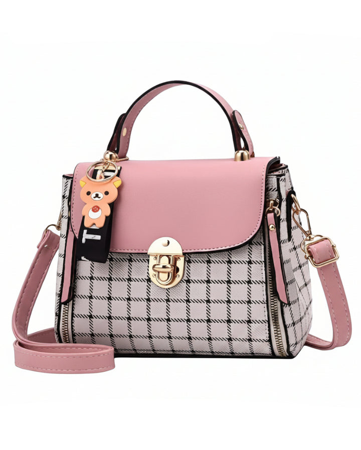 Bolsa Crossbody de Cuero Rosa para Mujer - Image 1