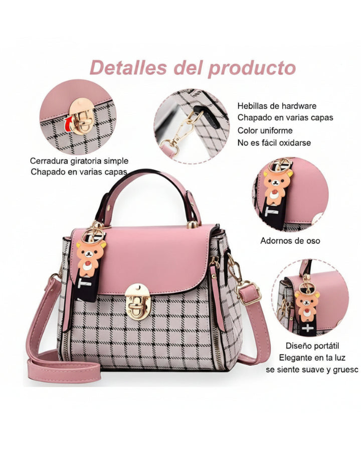 Bolsa Crossbody de Cuero Rosa para Mujer - Image 2