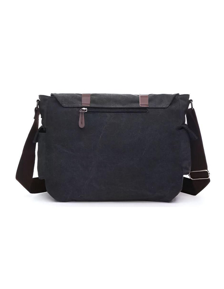 Bolsa Messenger Hombre Lona Negra 41cm - Image 2