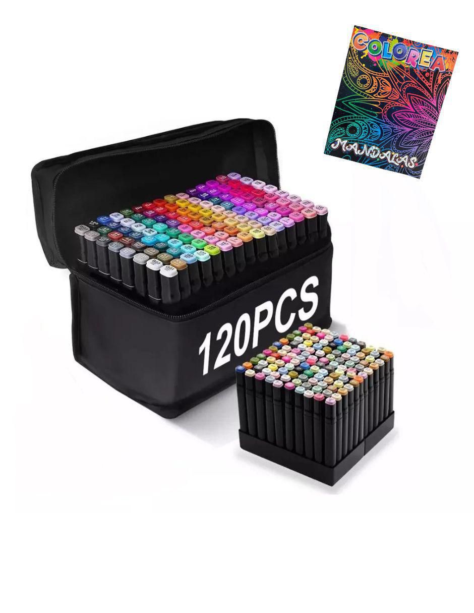 Plumones Doble Punta Set 120 Piezas - Image 1