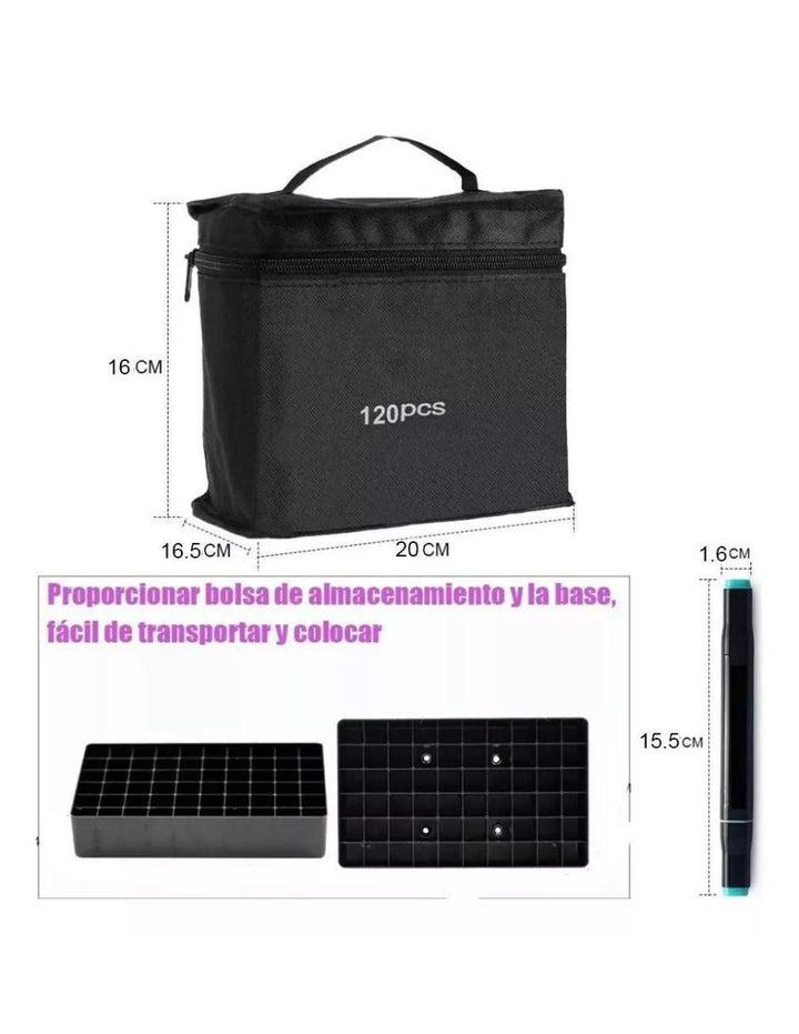 Plumones Doble Punta Set 120 Piezas - Image 5