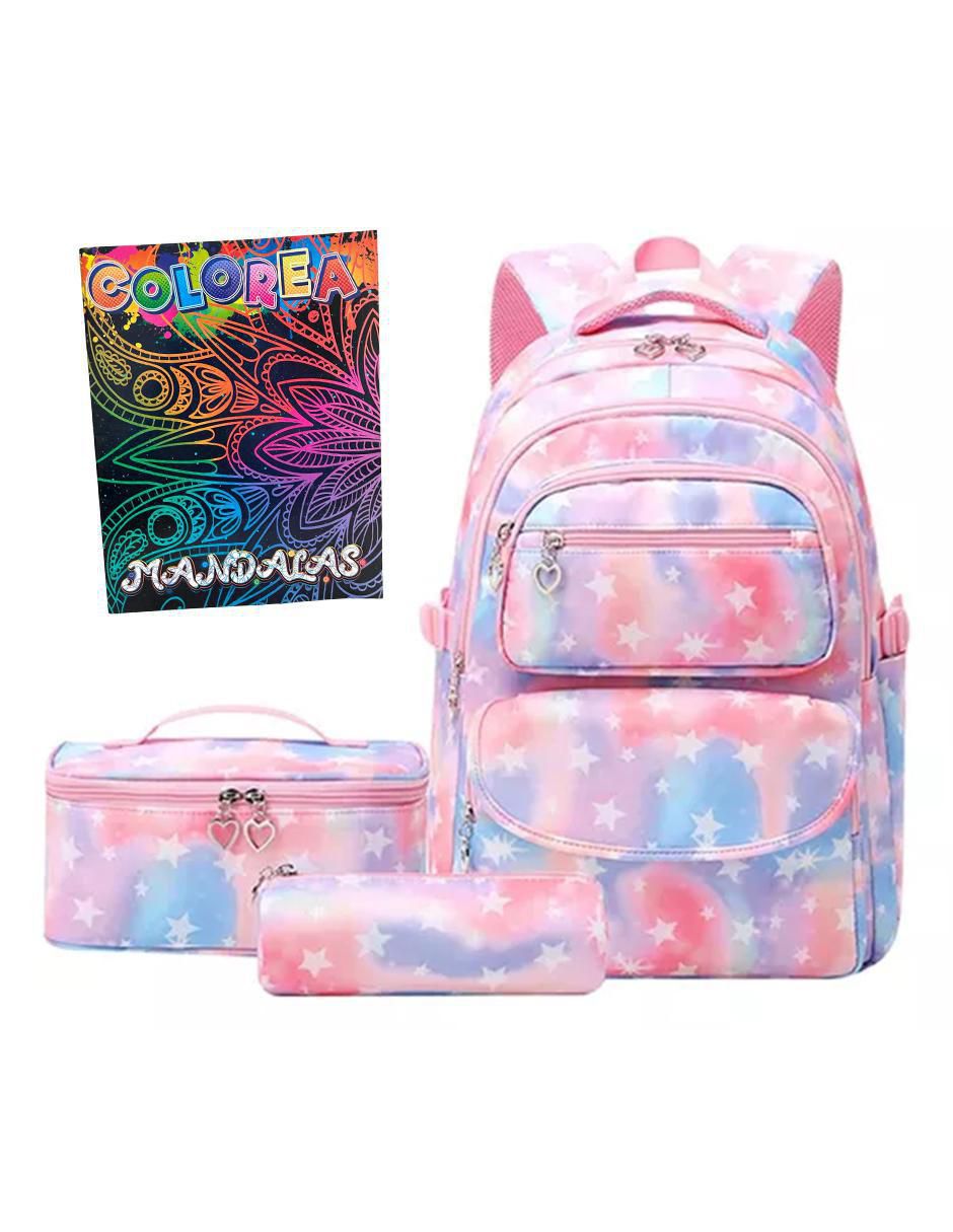 Mochila Escolar Impermeable Rainbow Star Unisex - Image 1
