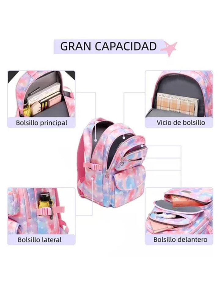 Mochila Escolar Impermeable Rainbow Star Unisex - Image 3