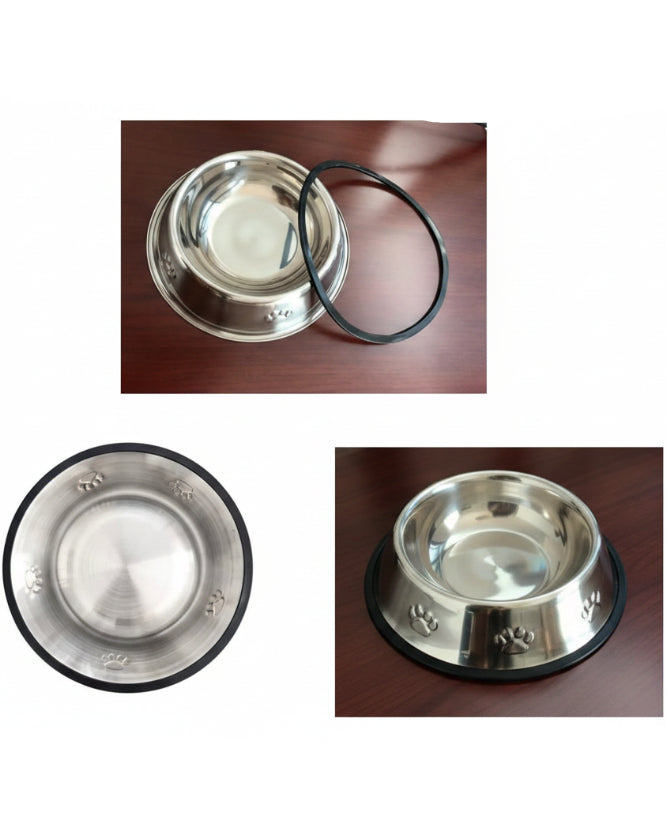 Comedero Acero Inoxidable Antideslizante Perro Gato - Image 1
