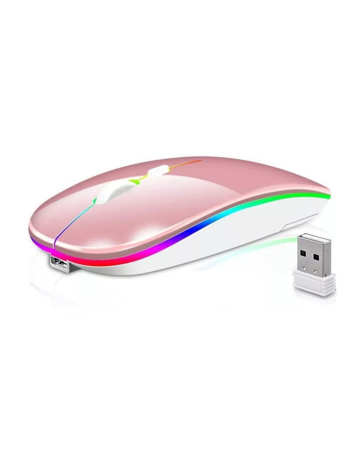 Mouse Gamer Inalámbrico Rosa con Bluetooth - Image 1