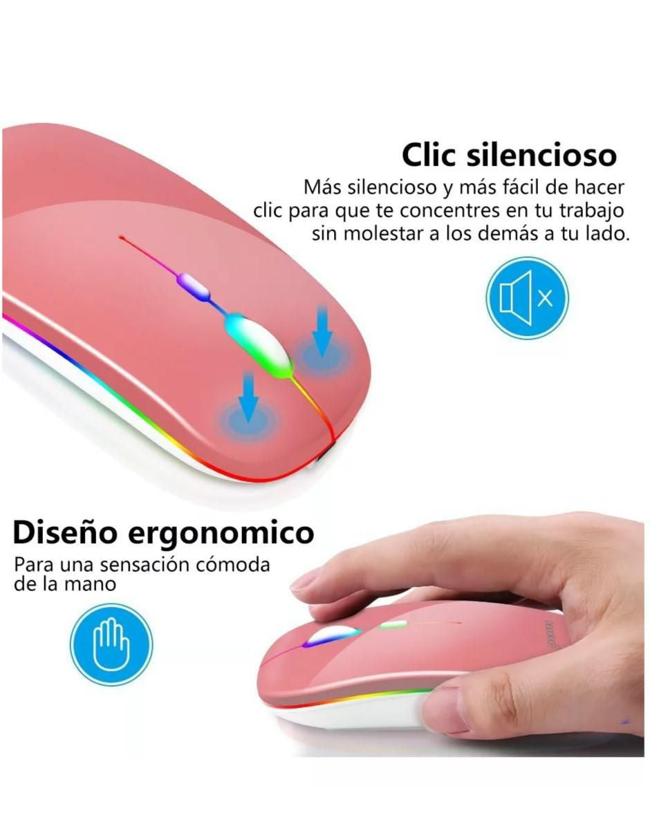 Mouse Gamer Inalámbrico Rosa con Bluetooth - Image 3