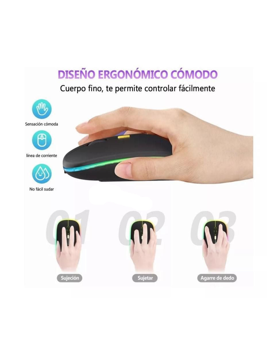 Mouse Gamer Inalámbrico Bluetooth Recargable Negro - Image 2