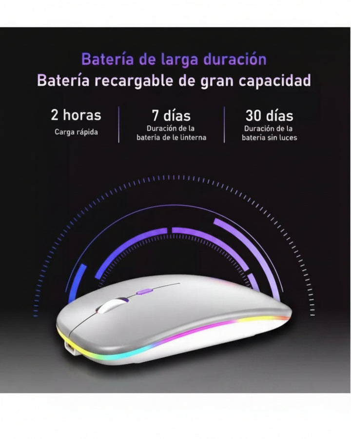 Mouse Gamer Inalámbrico Bluetooth Plateado - Image 3