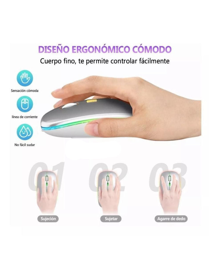 Mouse Gamer Inalámbrico Bluetooth Plateado - Image 4