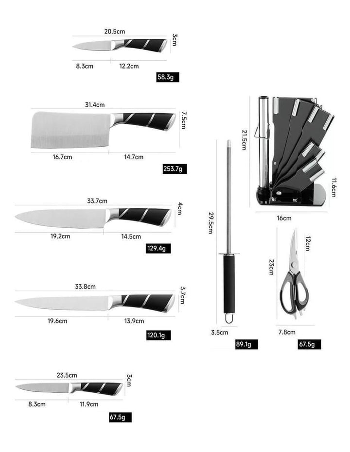 Set de Cuchillos Chef Mango Ergonómico 8 Piezas - Image 5