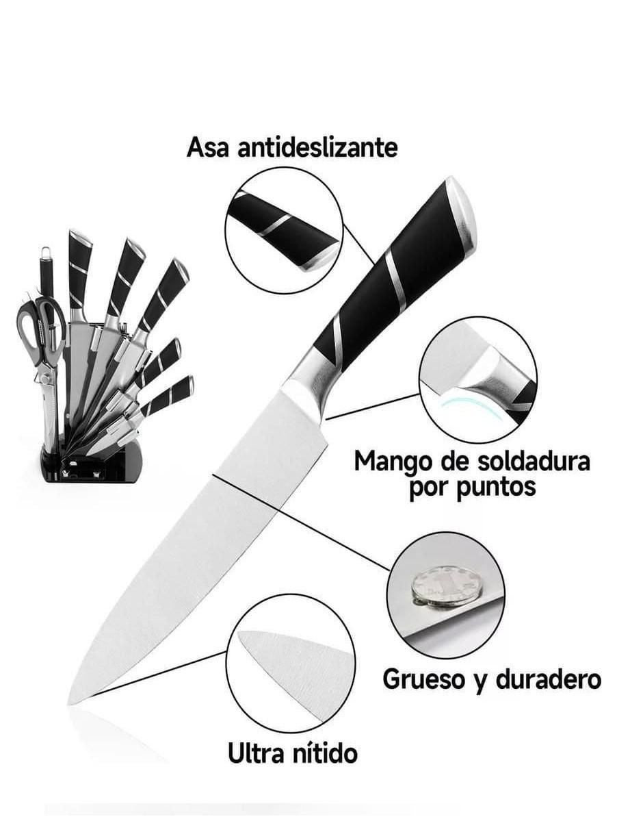 Set de Cuchillos Chef Mango Ergonómico 8 Piezas - Image 3