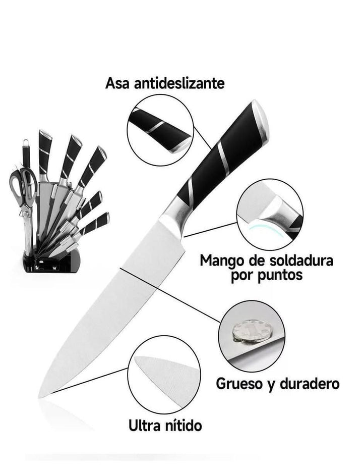 Set de Cuchillos Chef Mango Ergonómico 8 Piezas - Image 3
