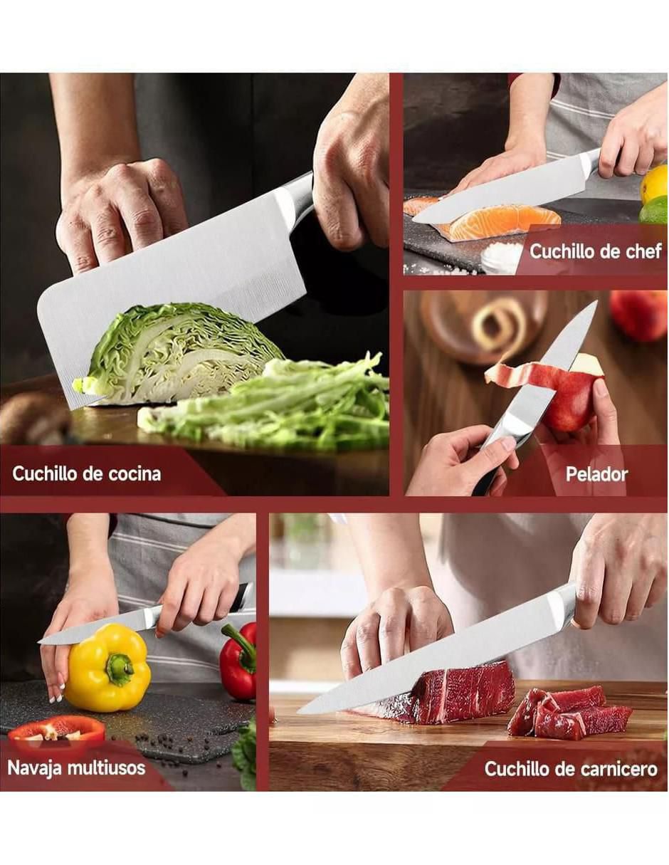Set de Cuchillos Chef Mango Ergonómico 8 Piezas - Image 4