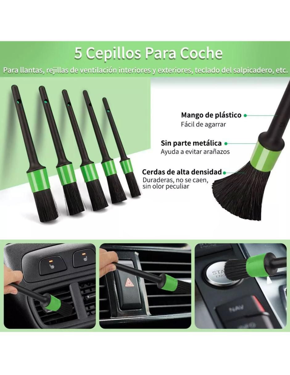 Set de Cepillos de Limpieza Automotriz Cerdas Sintéticas - Image 2