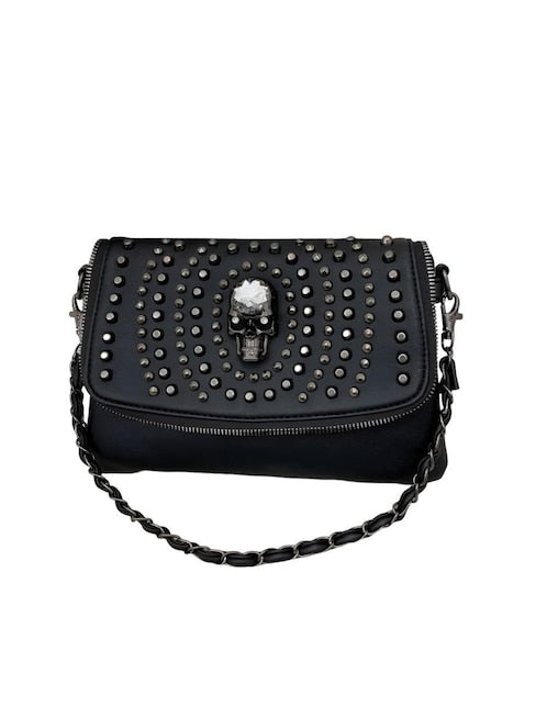 Bolsa Crossbody de Cuero Calavera Punk para Mujer - Image 4