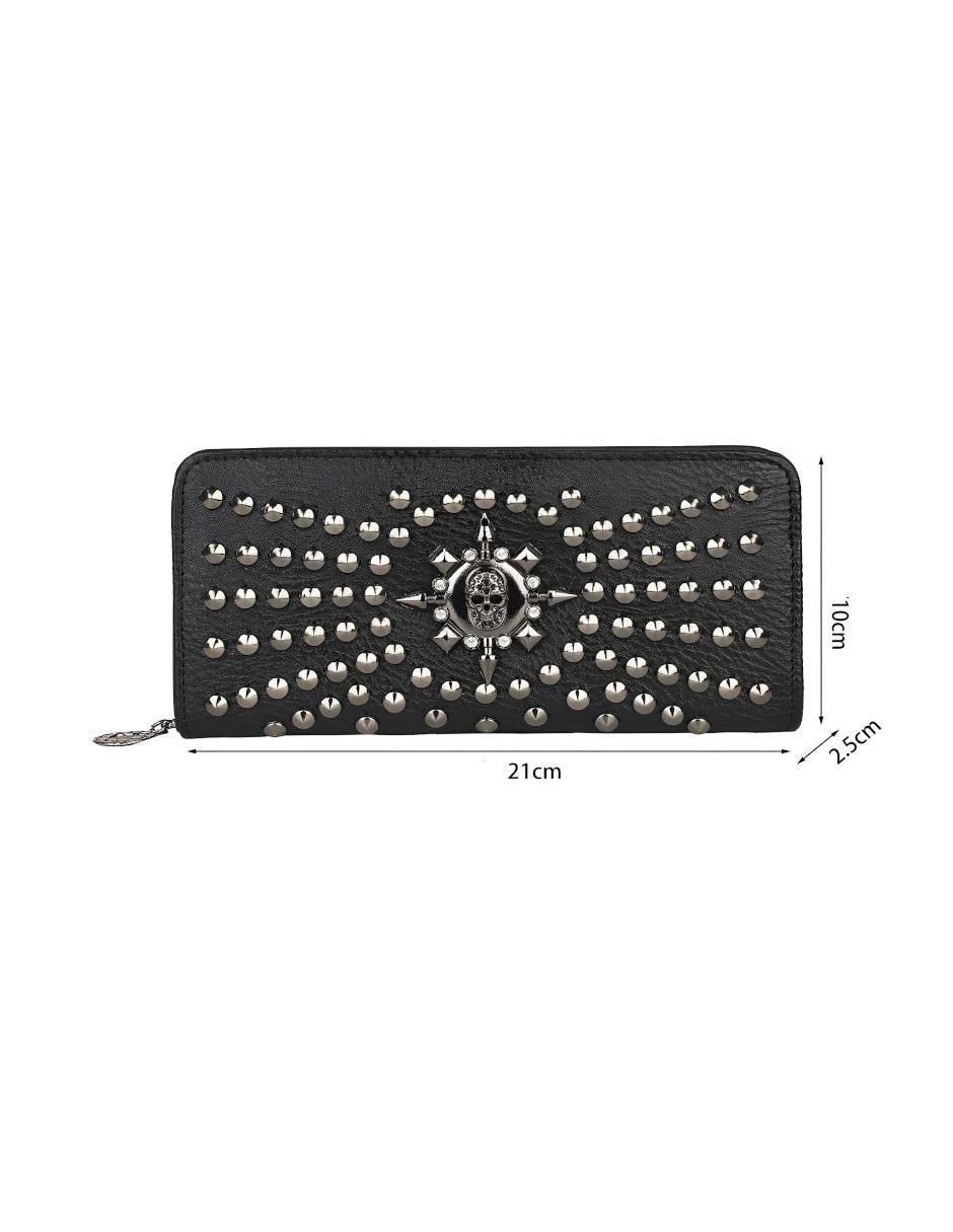 Cartera Larga Calavera Cremallera Mujer - Image 5