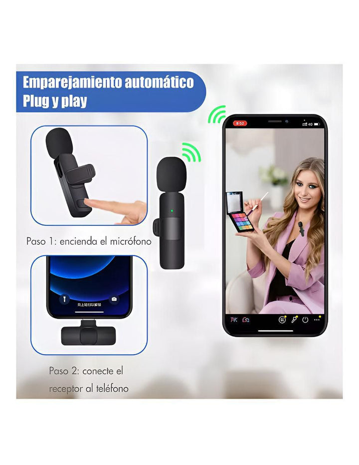 Micrófono Lavalier Inalámbrico Estéreo 2 Piezas - Image 3