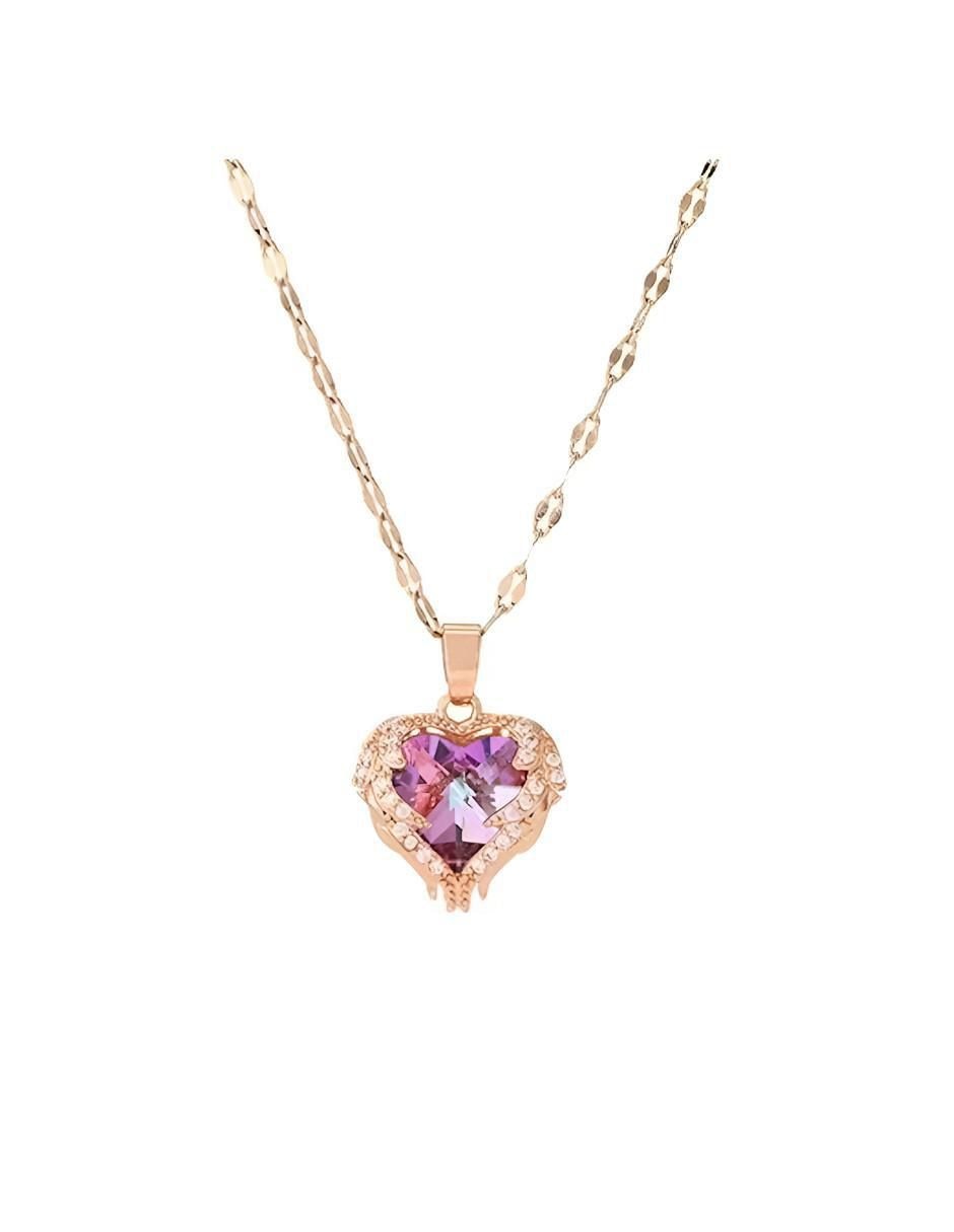 Collar de Corazón Chapado en Oro Rosa 18K - Image 1
