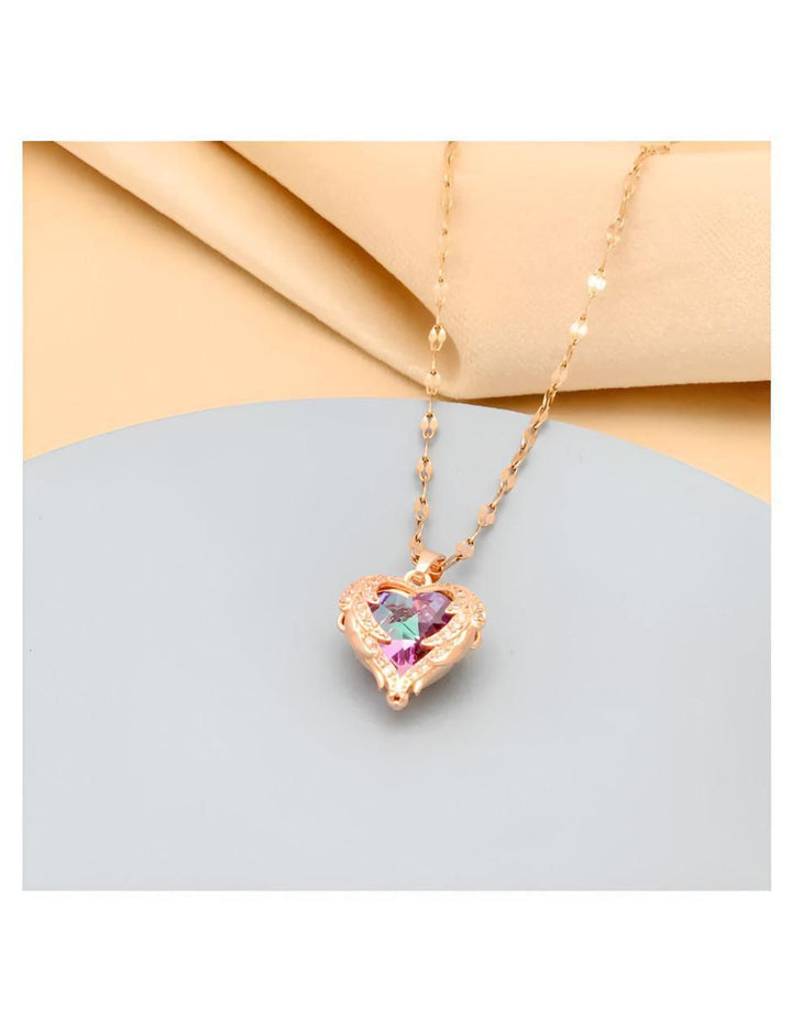 Collar de Corazón Chapado en Oro Rosa 18K - Image 2