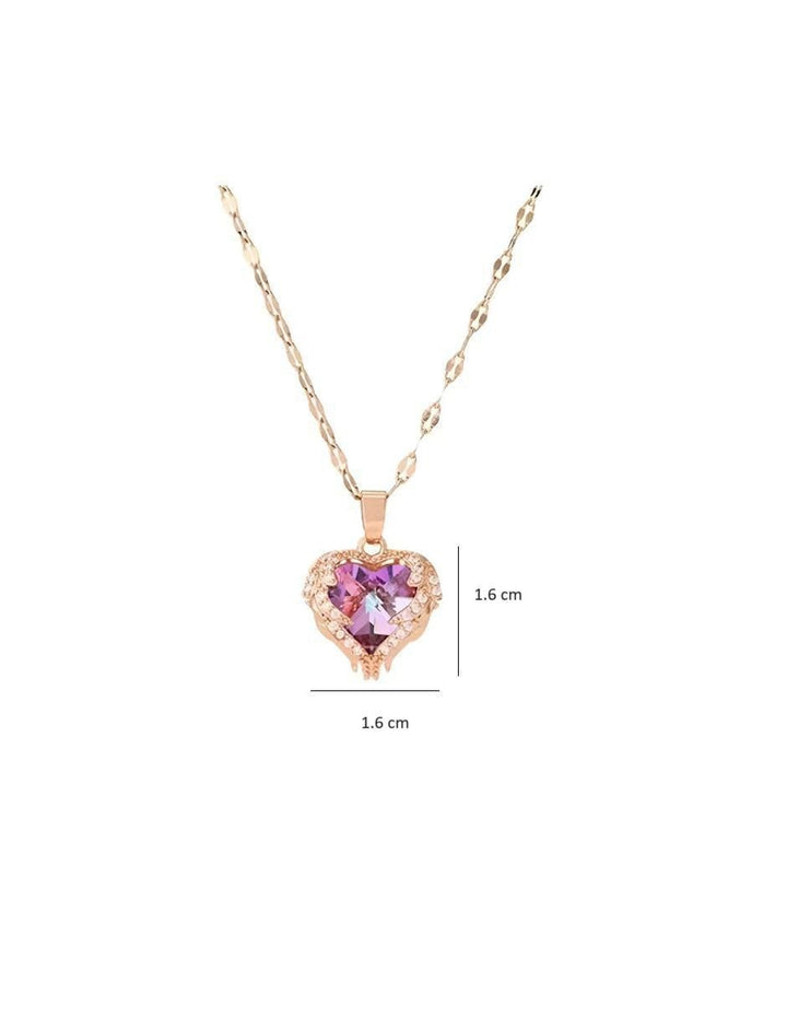 Collar de Corazón Chapado en Oro Rosa 18K - Image 5