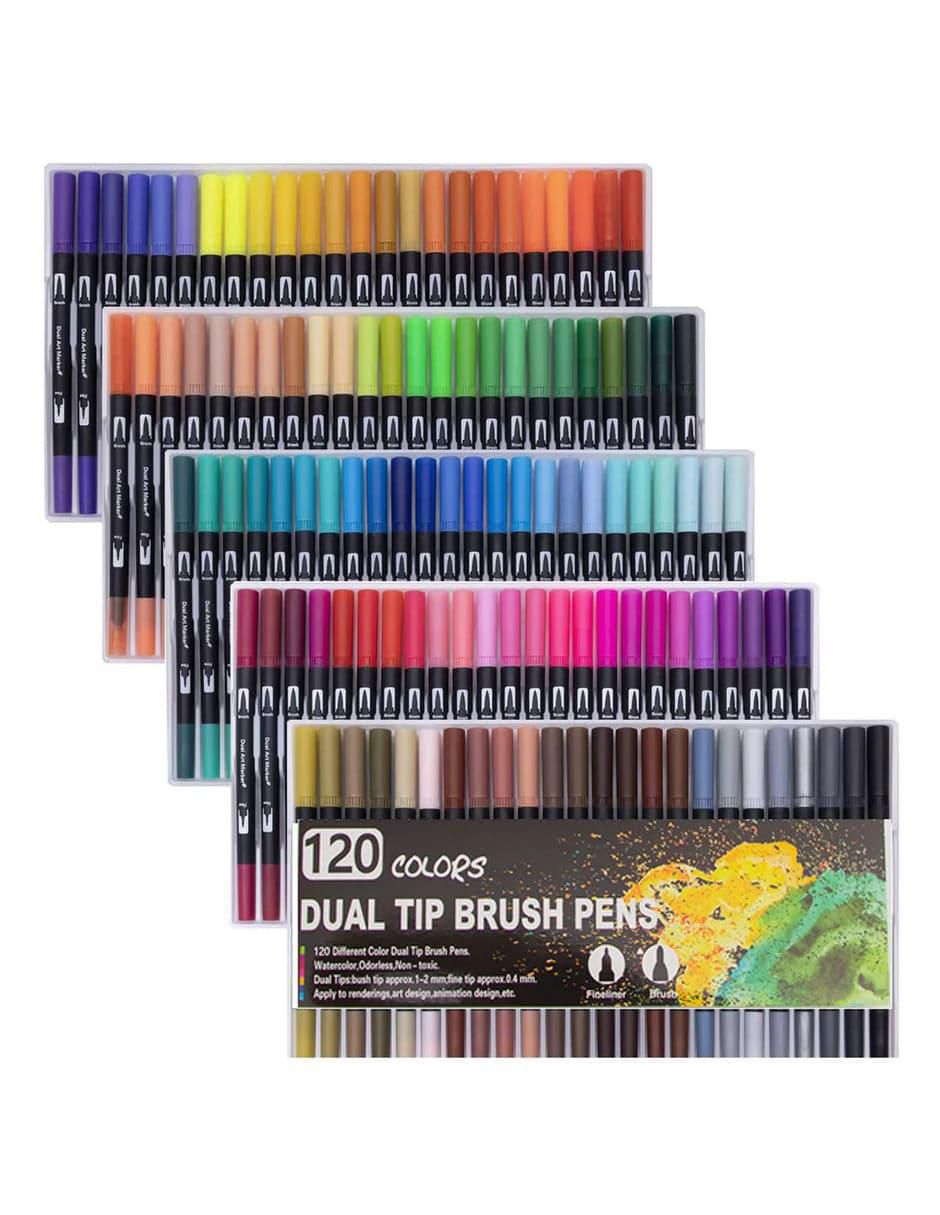 Plumones Dual Brush 120 Colores Secado Rápido - Image 1
