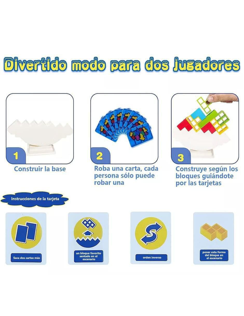 Juego de Equilibrio Tetris Bloques Madera - Image 2