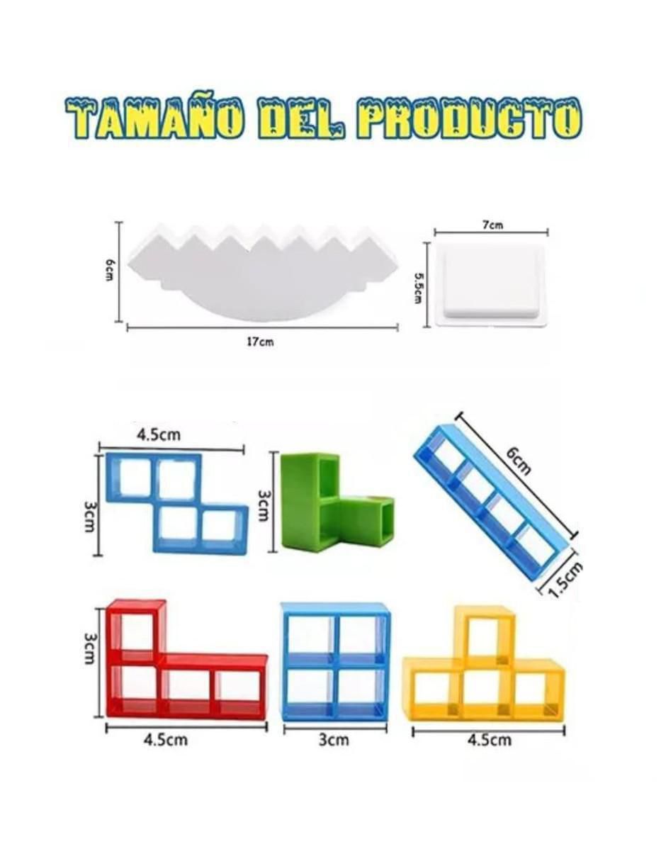 Juego de Equilibrio Tetris Bloques Madera - Image 4
