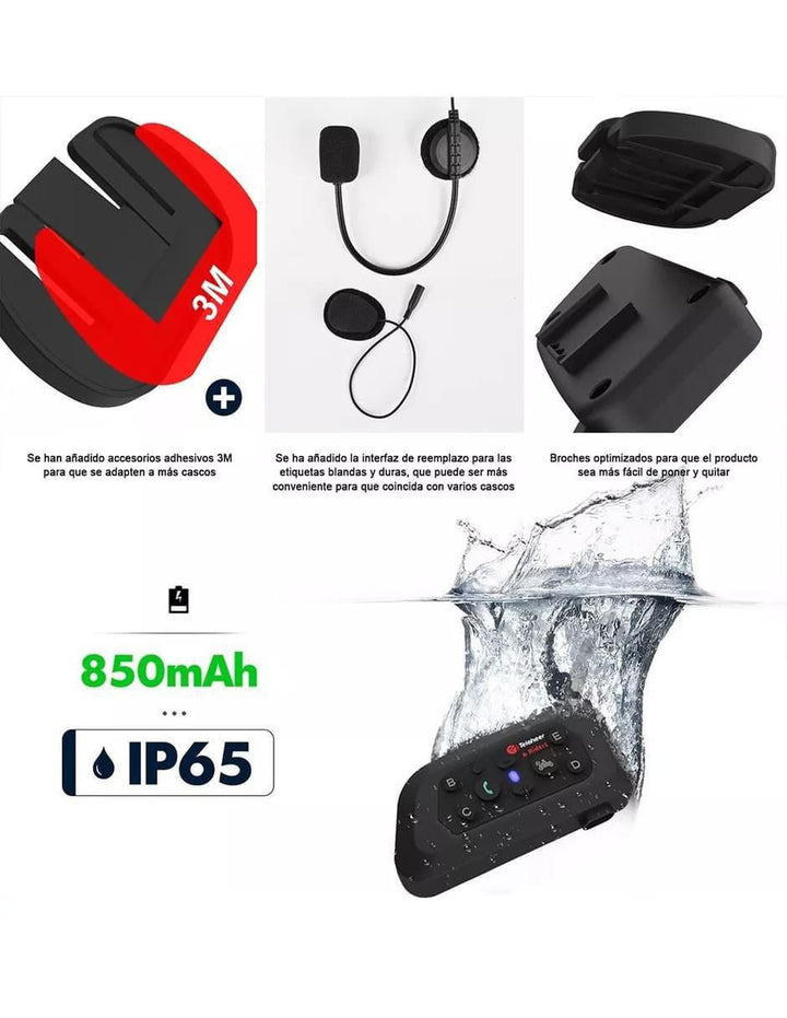 Intercomunicador Bluetooth V6 Pro con Cancelación de Ruido - Image 4