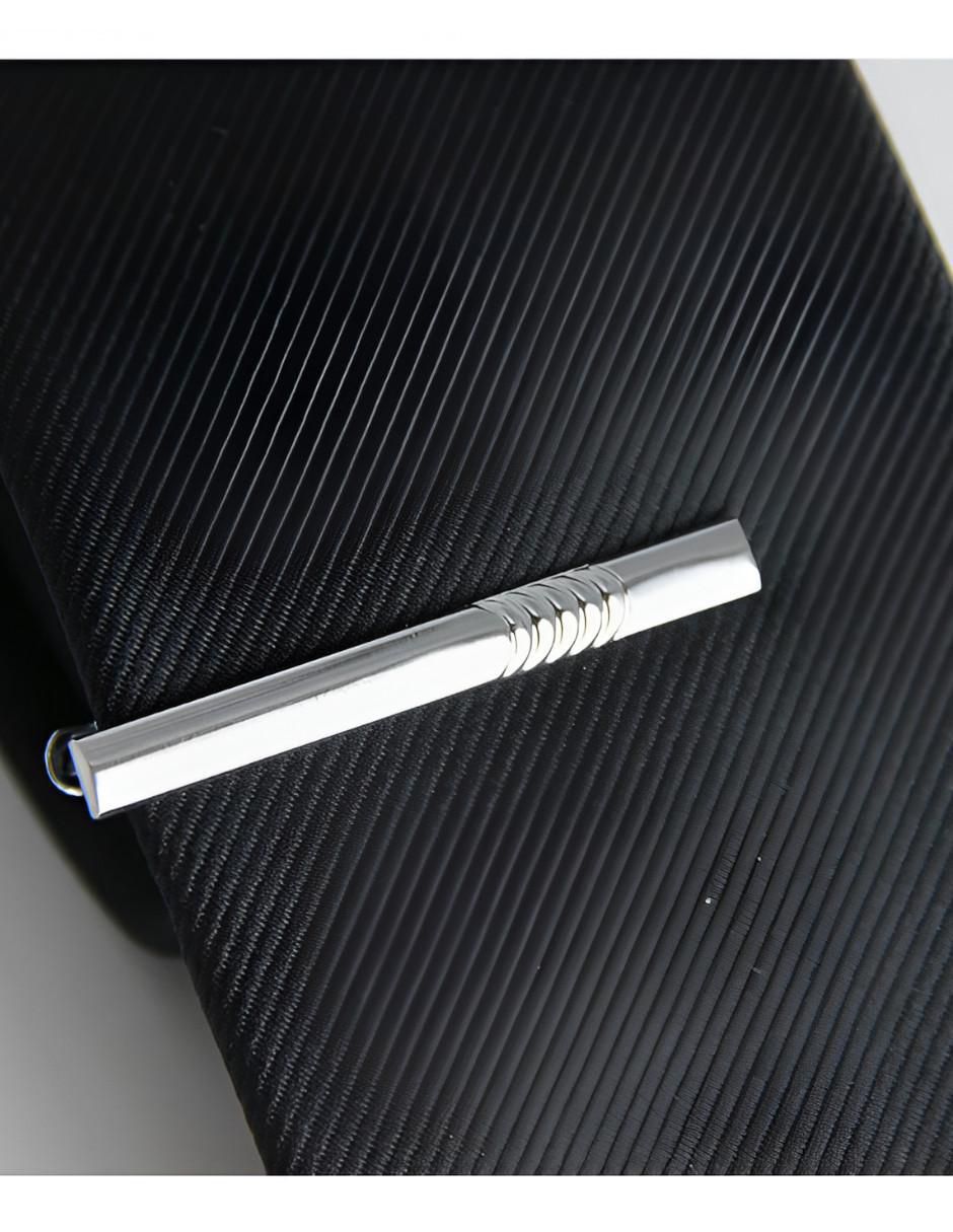 Corbata de Seda con Clip, Pañuelo y Gemelos Hombre - Image 3