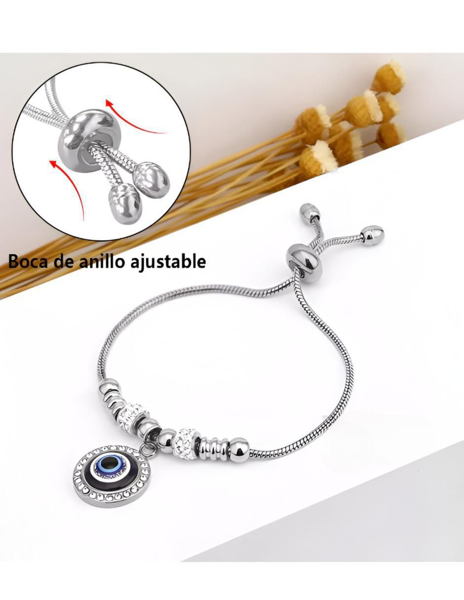 Pulsera Ojo Turco Plata Zirconia - Image 2