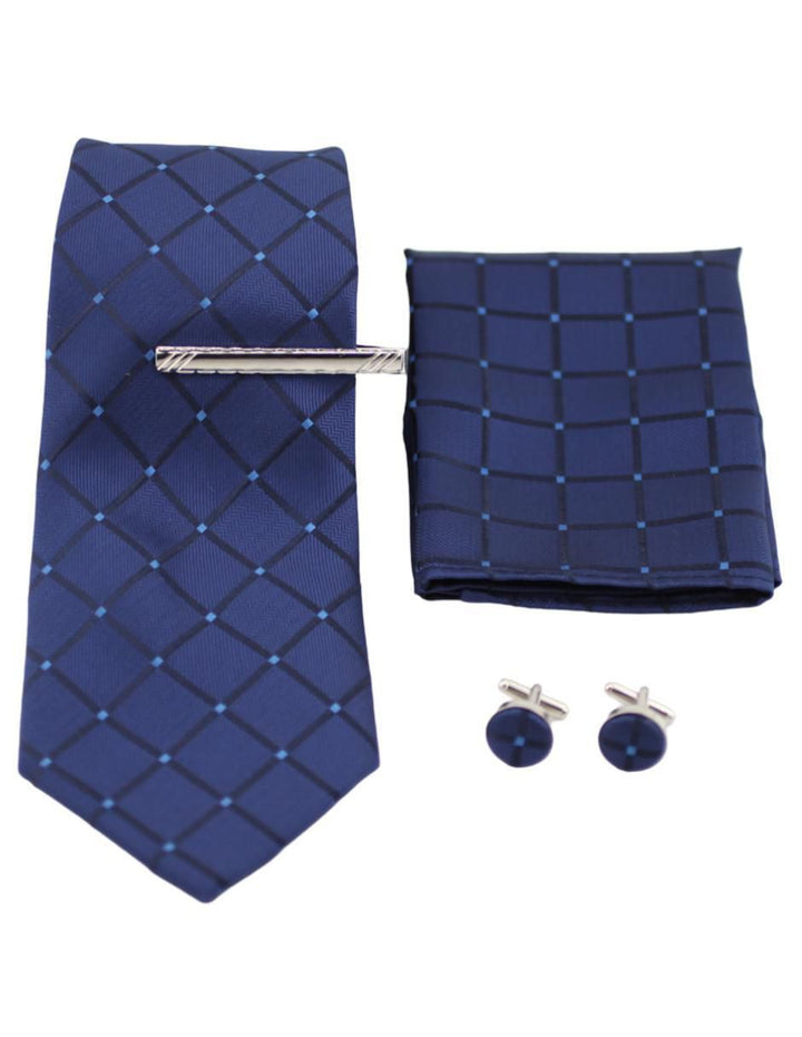 Corbata de Seda con Pañuelo Estampado Rombos Hombre - Image 1
