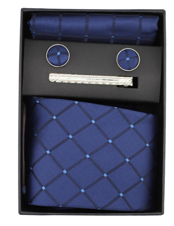 Corbata de Seda con Pañuelo Estampado Rombos Hombre - Image 2