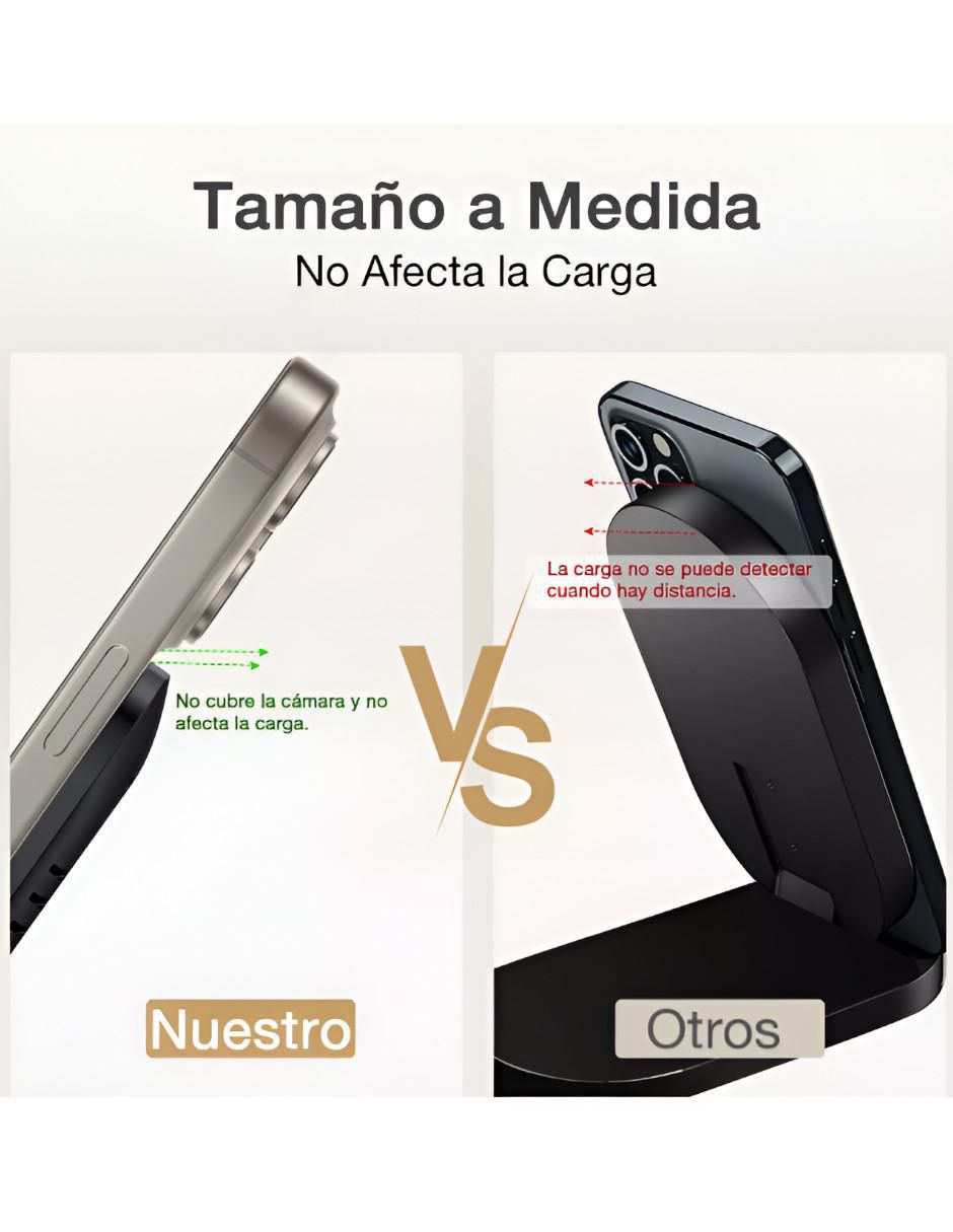 Cargador Inalámbrico Rápido Compatible iPhone Samsung - Image 2